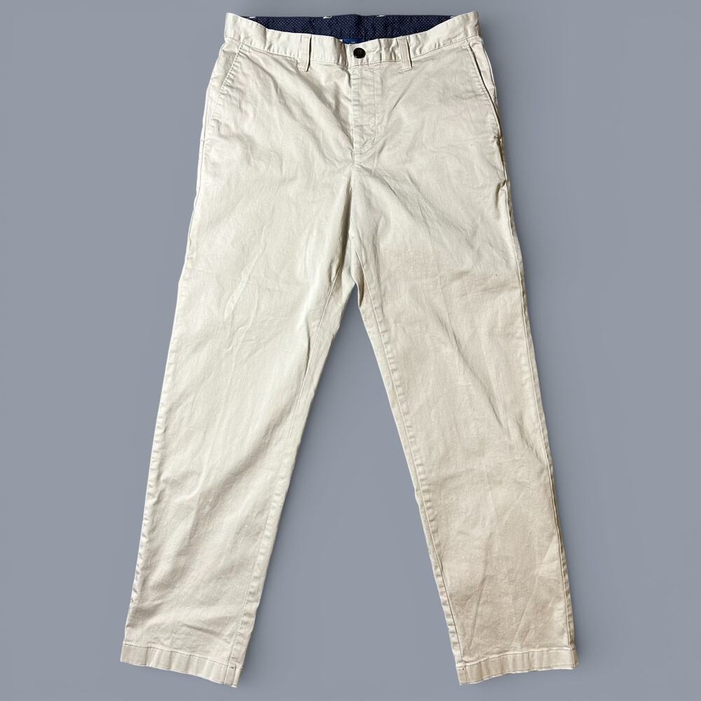 Savile Row Chino Pants Mens Size 32x30 Beige Straight Stretch